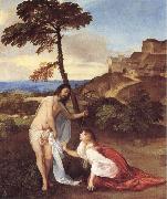 TIZIANO Vecellio Christ and Maria Magdalena oil on canvas